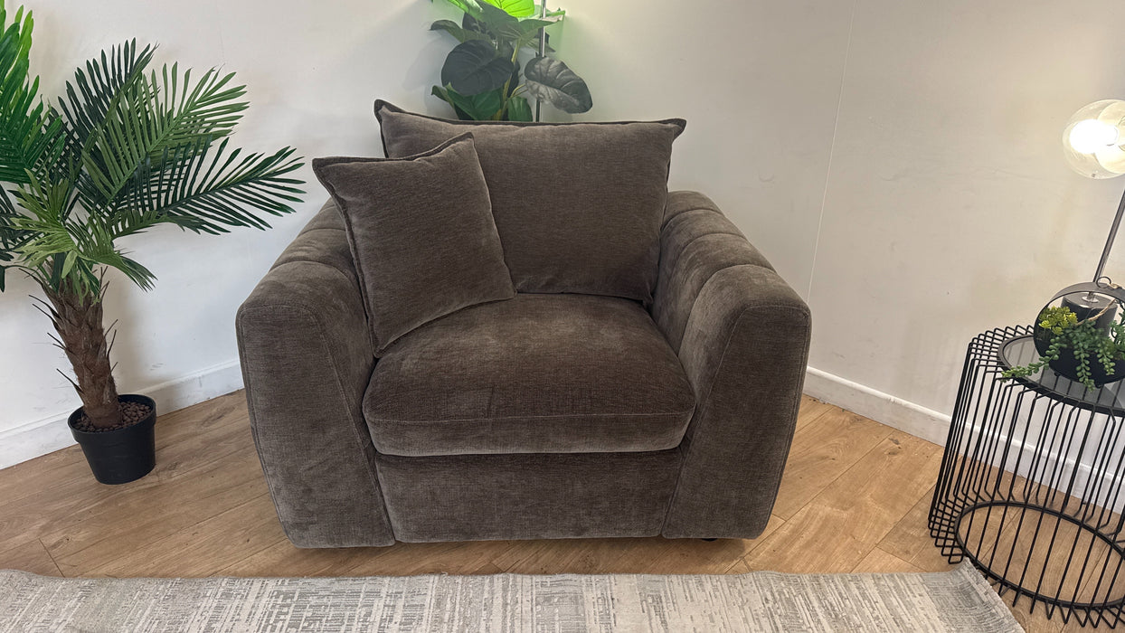 Sofology Fabric Chair in Sample Luxury Deep Pile Chenille Montreal Mole 456