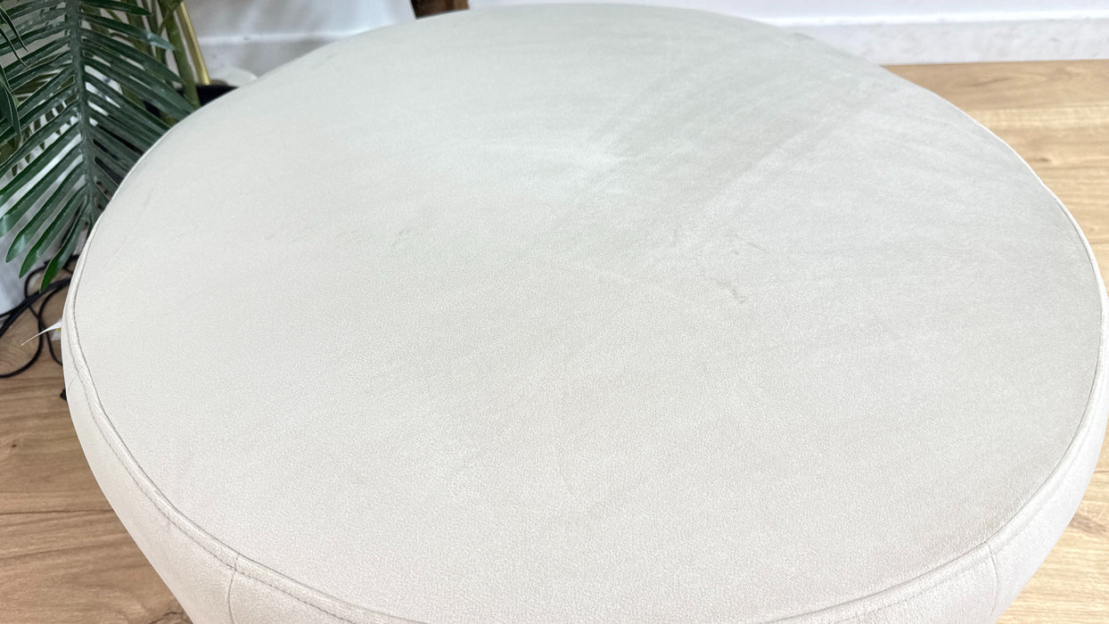 Sofology Fitzrovia Fabric Designer Footstool in Matt Velvet Stone Without Trim