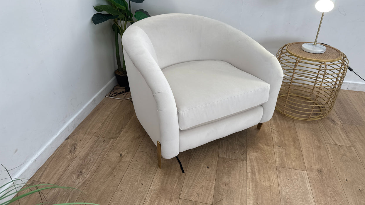 Sofology The Oscar Accent Chair in Super Matt Velvet Ecru Mix