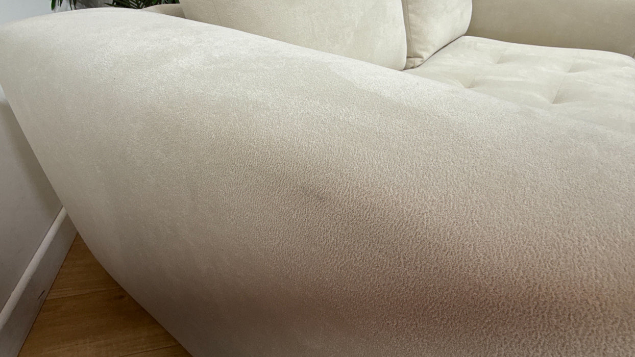 Sofology Ascot Fabric 3 Seater Bench Seat in Soft Sherpa Natural Mix