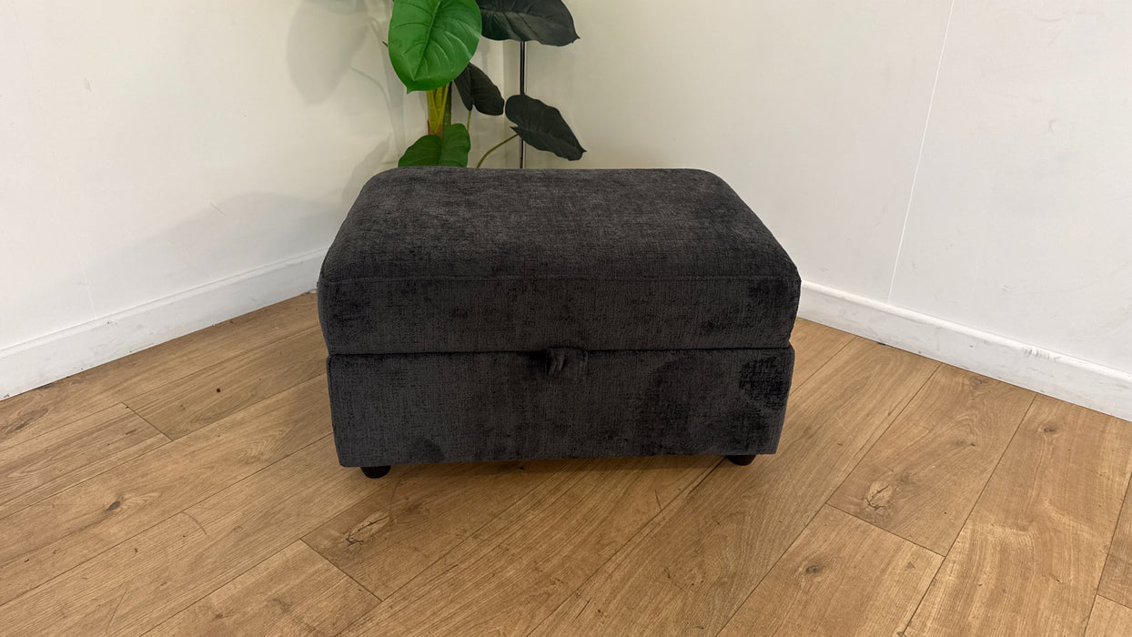 Sofology The Portobello Fabric Foam Storage Footstool in Teddy Chenille Black