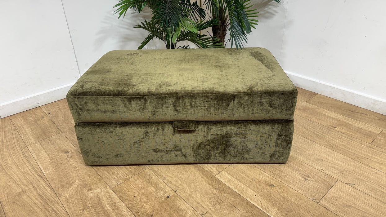 Sofology Regency Fabric Large Storage Footstool in Luxe Chenille Olive