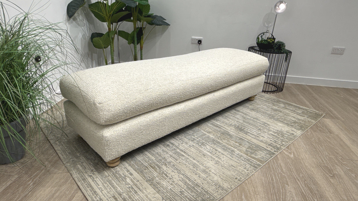 Sofology Hampton Fabric Small Bench Foostool in Chunky Knit Chenille Opal