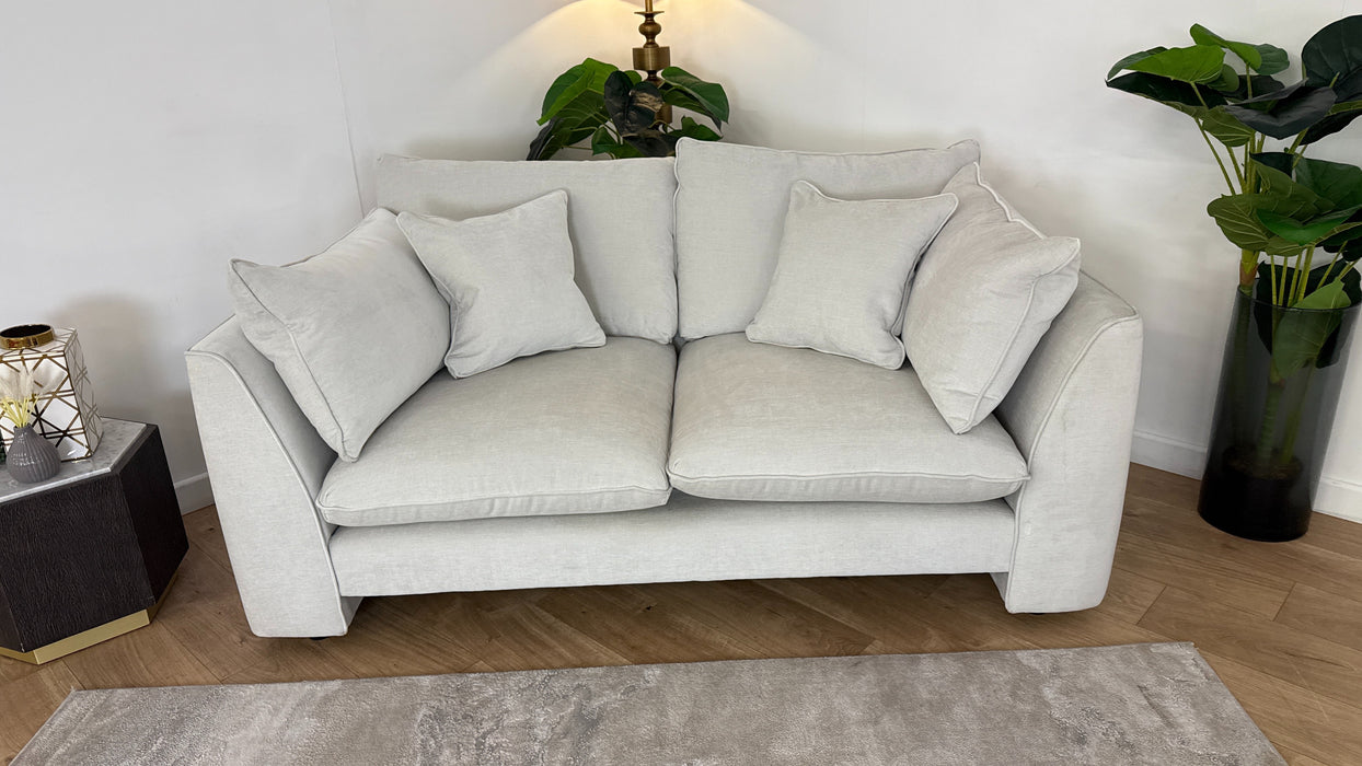 Sofology The Ziggy Fabric 2 Seater in Soft Textured Chenille Ecru