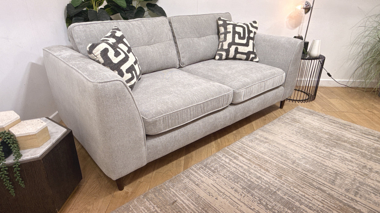 Sofology Roscoe Fabric 3 Seater in Linen Look Chenille Grey Mix