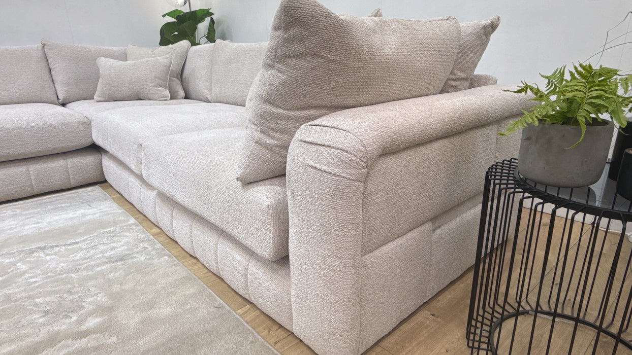 Sofology Westwood 1 Corner 3 Fabric Sofa on Boucle Blush
