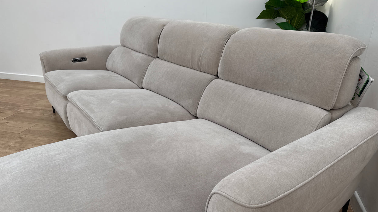 Sofology The Viento 3 Seater Fabric Recliner Chaise in Chenille Cotton