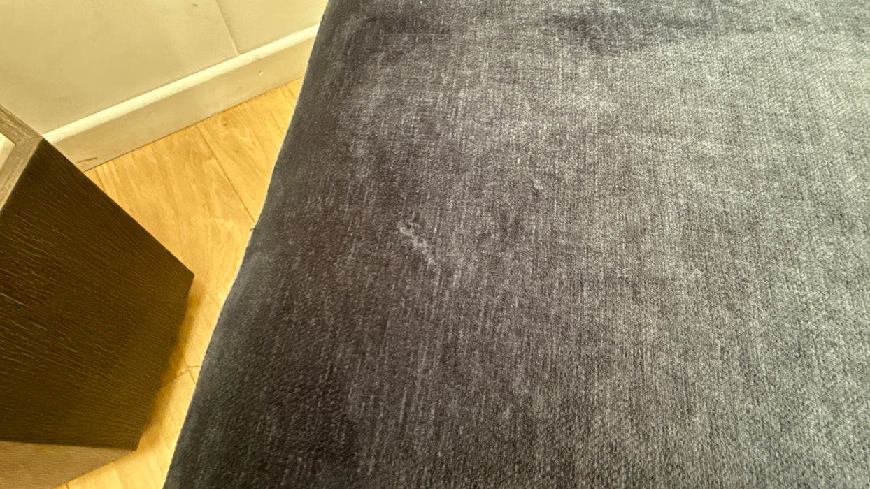 Sofology Bellagio Fabric Footstool Feather Flex Filling in Luxury Deep Pile Chenille Denim