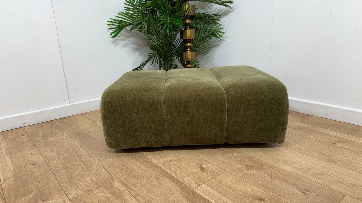 Sofology Waldorf Fabric Storage Footstool in Soft Chenille Olive