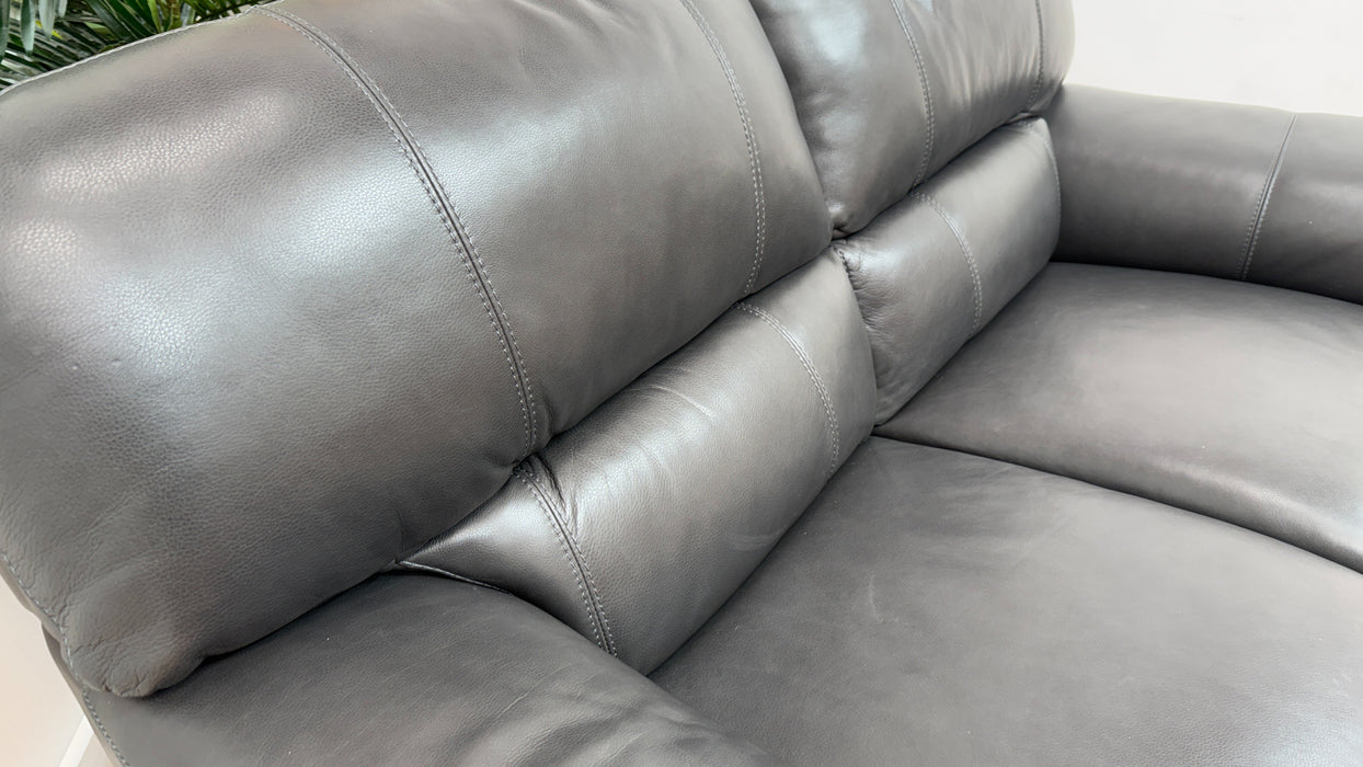 Sofology Santina Leather 2 Seater in Relaxed Soft Charcoal