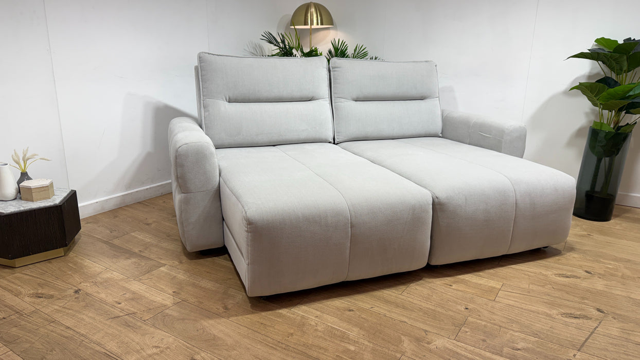 Sofology Sanctuary Fabric 3 Seater Double Power Chaise & Motion Back in Relaxed Chenille Stone