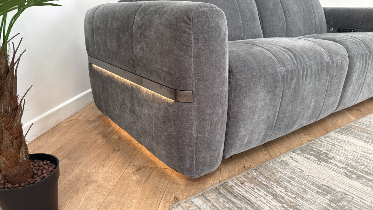 Sofology The Lumiere 2.5 Seater Fabric Sofa in Relaxed Chenille Charcoal