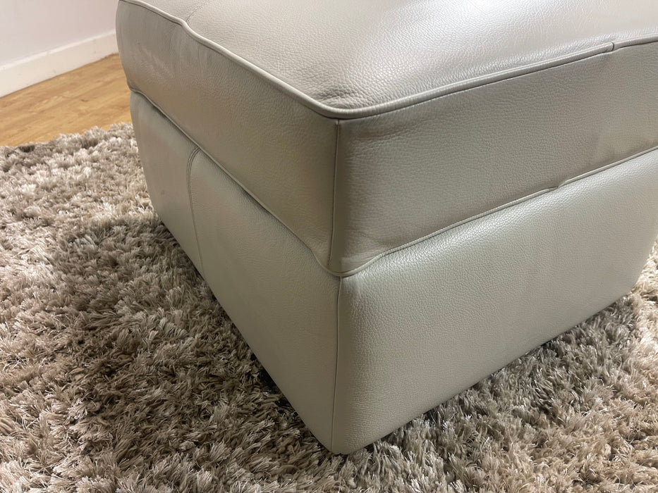 Bexley Leather Storage Footstool - Alaska Grey (WA2)