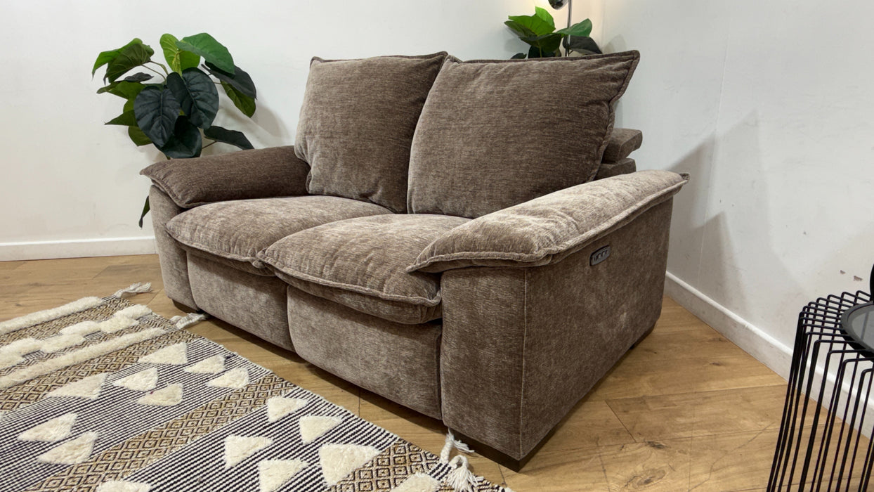 Sofology Embrace 2 Seater Power Recliner/Headrest in  Chenille BrownFab