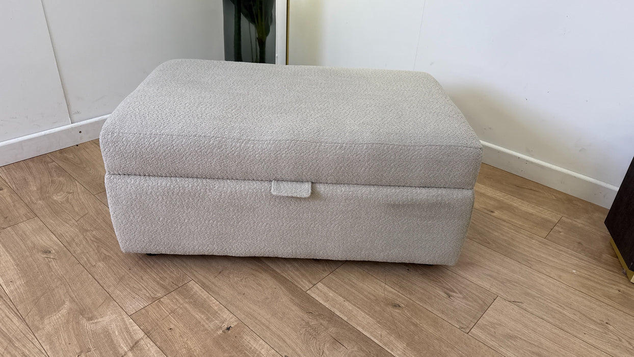 Sofology The Marble Arch Fabric Footstool in Cologne Wood Trim Mink All Over