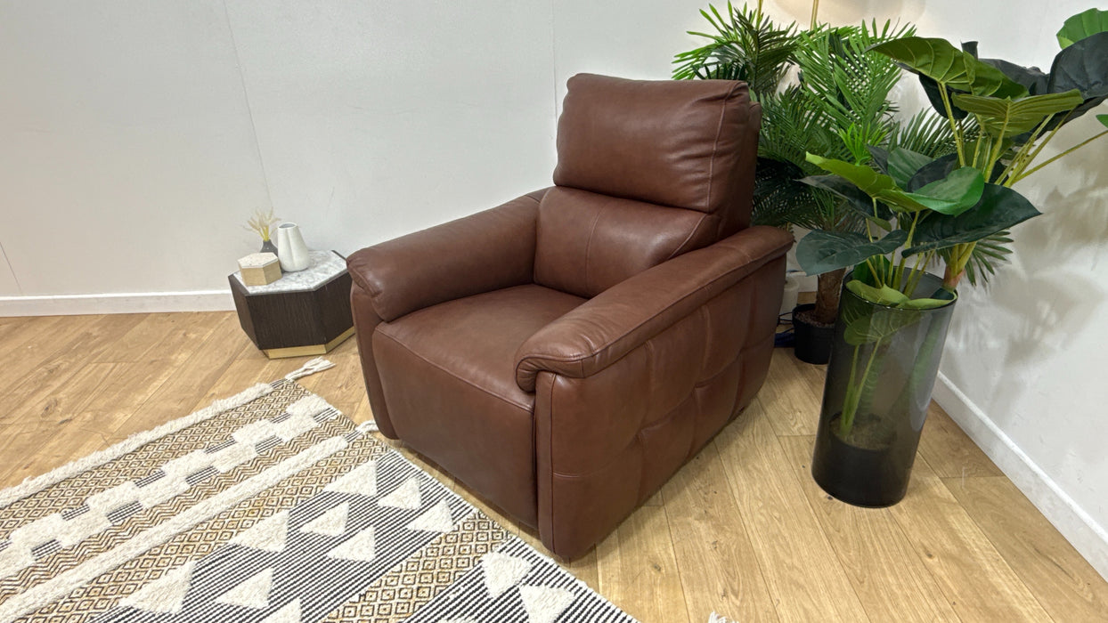 Sofology Ripley Leather Chair in Trusty Embossed Chestnut