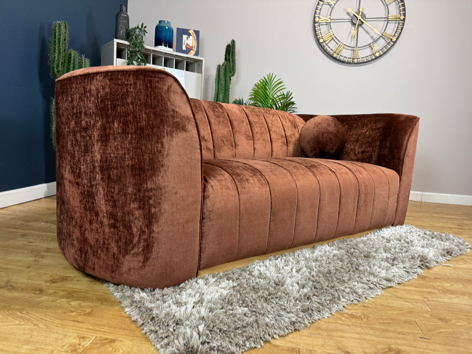 The Fitzrovia Fabric 2 Seater - Matt Velvet Rust Mix without Trim (WA2)