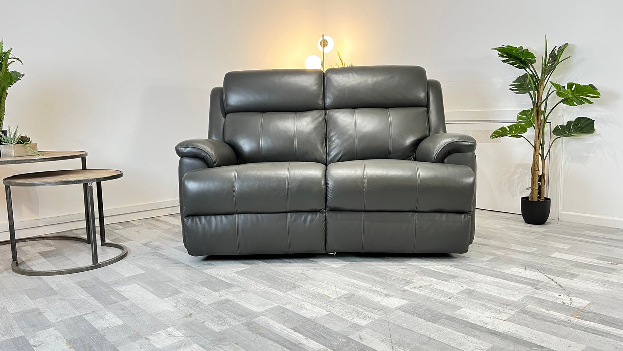 Gracie 2 Seater - Trusty Sheen Leather Charcoal