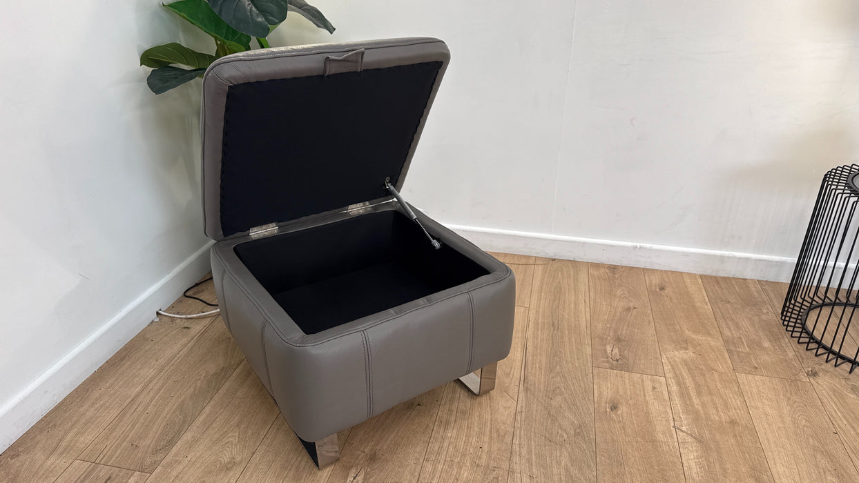 Sofology The Ravello Leather Designer Storage Footstool in Trusty Embossed Elephant