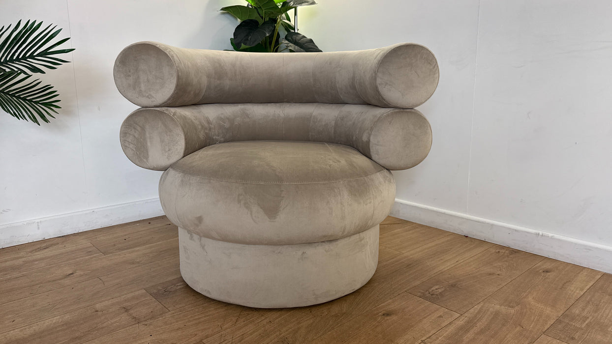 Sofology The Fitzrovia Fabric Accent Chair in Matt Velvet Stone Without Trim