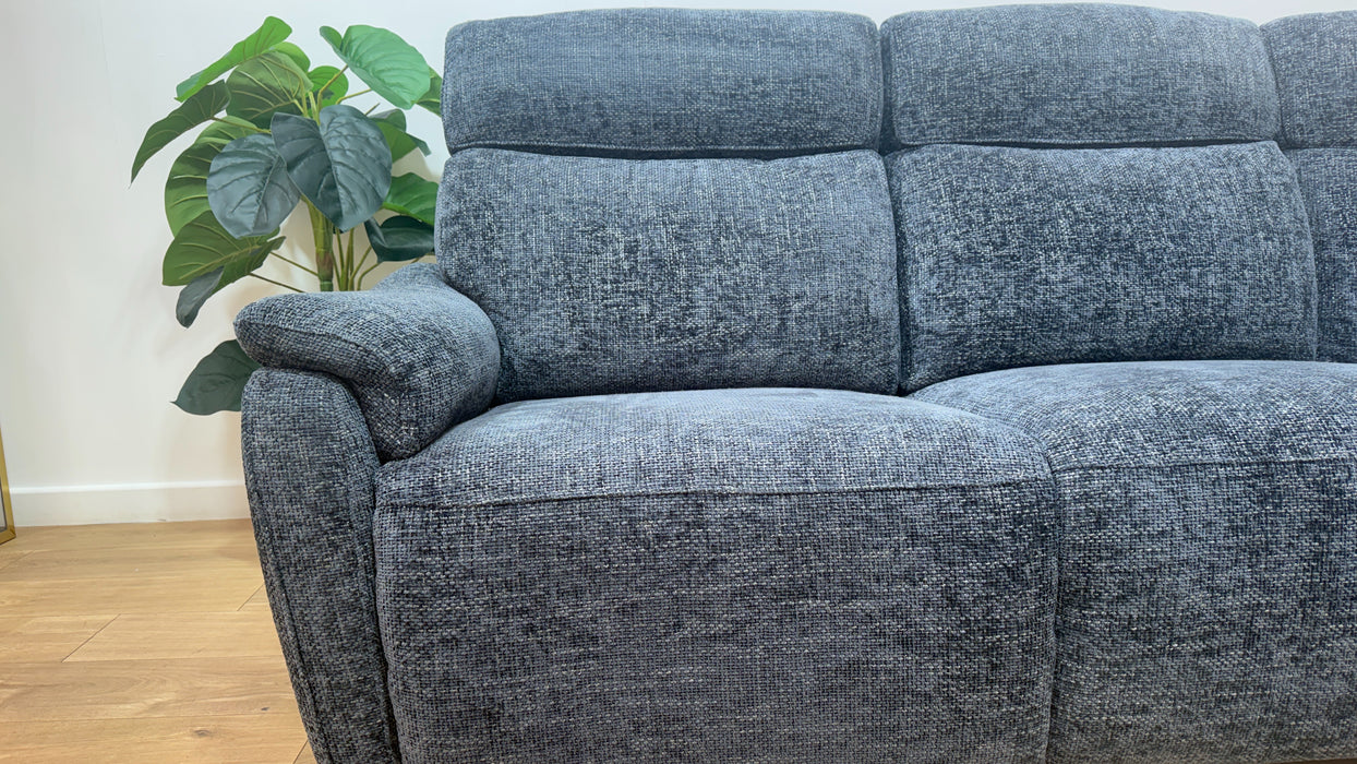 Sofology Parker Fabric 3 Corner 1 Power Recliner/Headrest in Hopsack Chenille Midnight