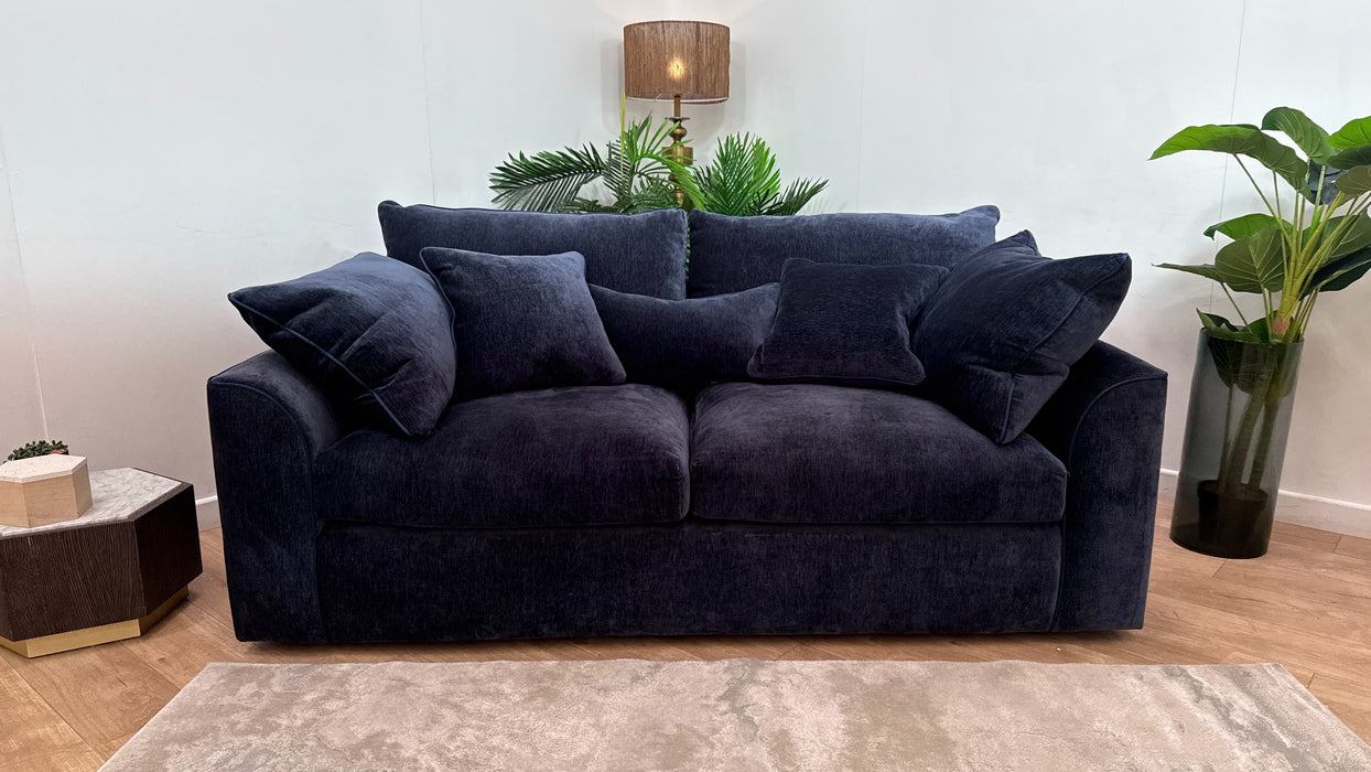 Sofology Georgio Fabric 3 Seater Extra Flex Seats in Luxury Deep Pile Chenille Denim Mix