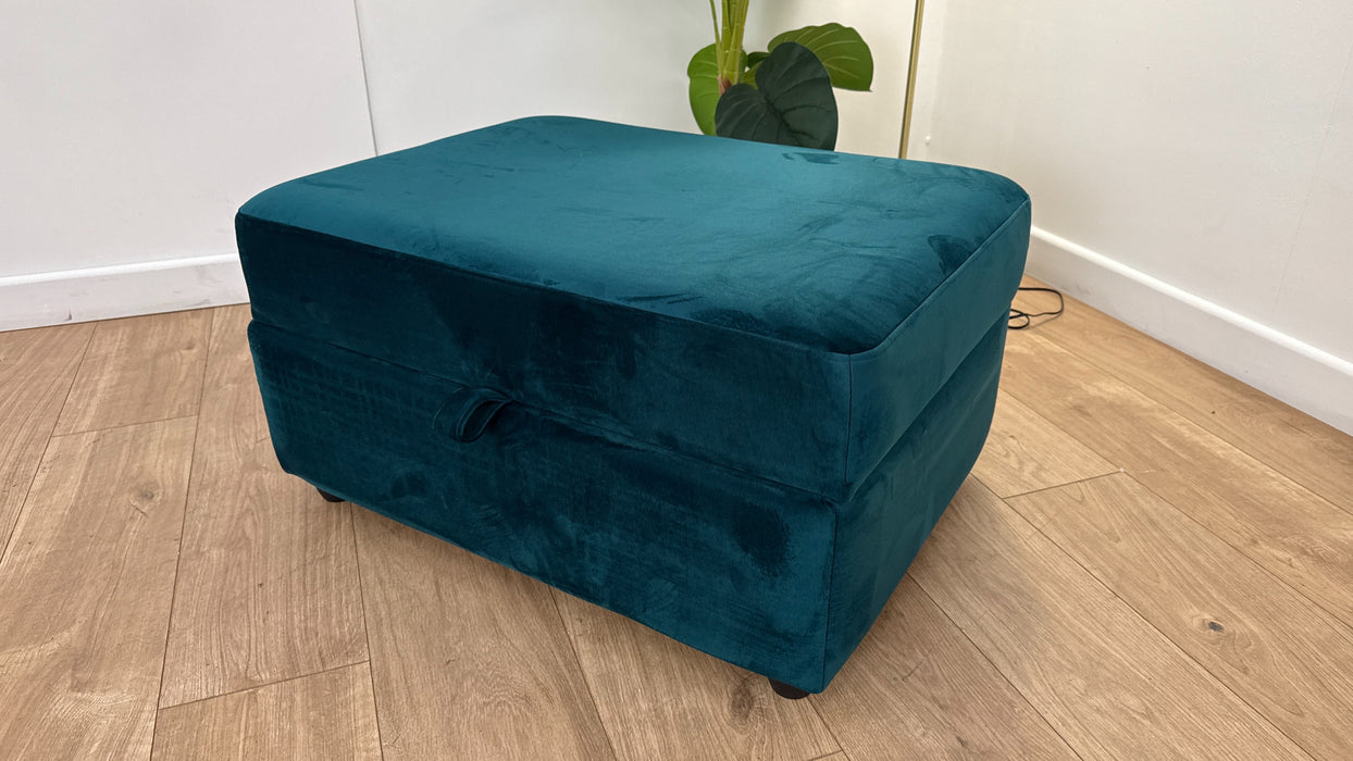 Sofology The Strand Footstool in Matt Velvet Teal