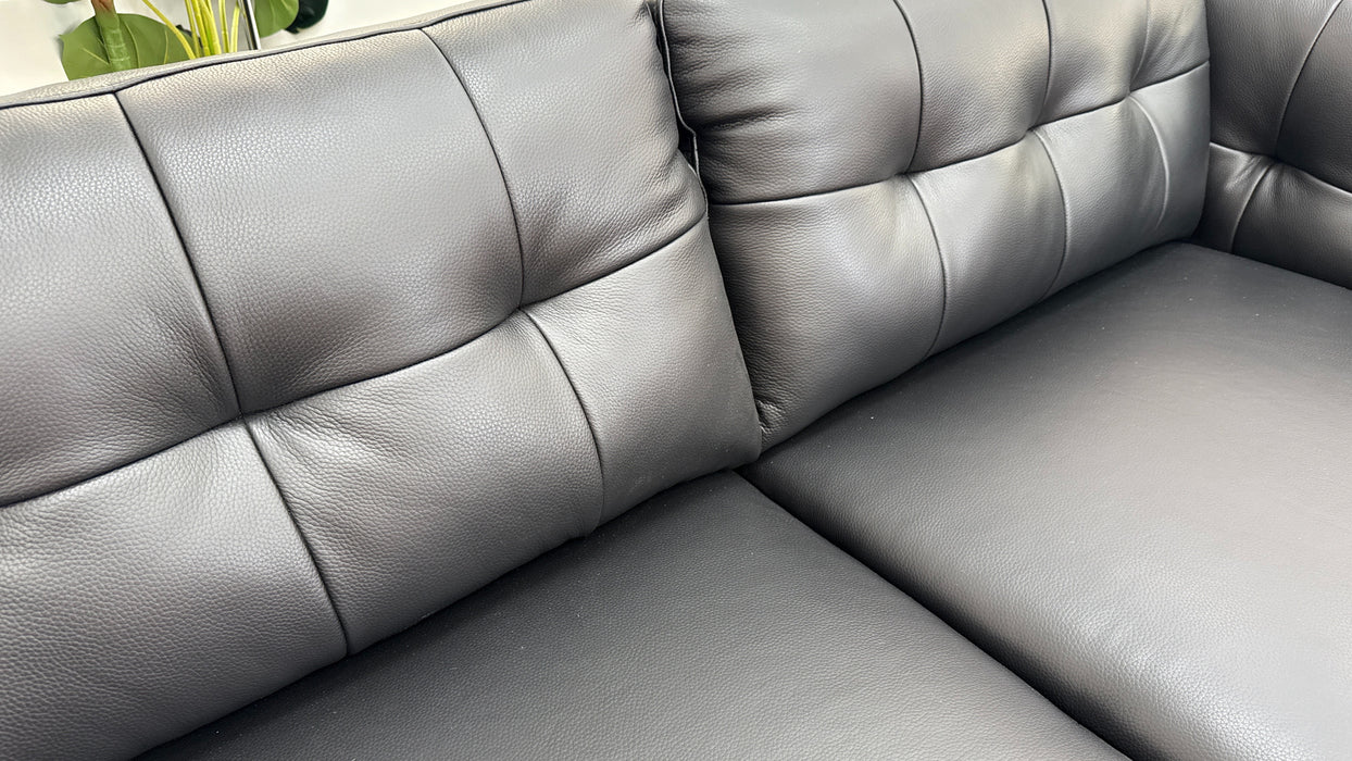 Sofology Muse Leather 2.5 Seater in Jet Black