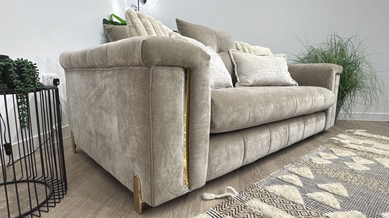 Sofology Oscar 2 Seater Fabric Sofa in Textured Chenille Stone