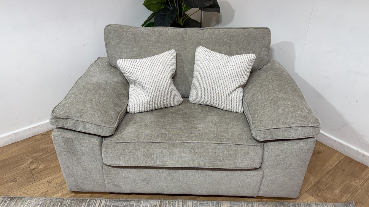 Sofology Brixton Fabric Loveseat in Linen Look Chenille Truffle Mix