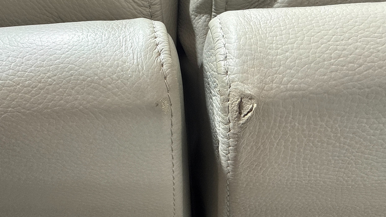 Sofology Ravello Leather 2 Corner 1 Power Recliner in Trusty Embossed Light Grey