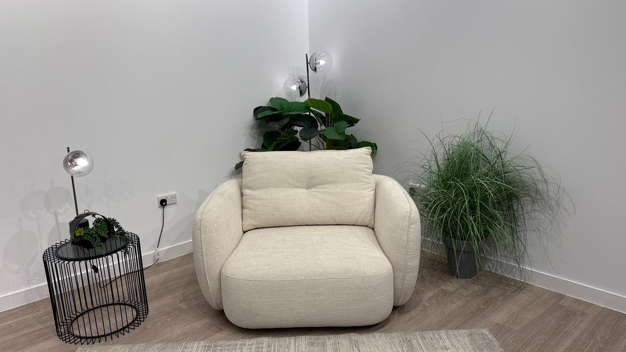 Sofology Sydney Chair in Lustre Chenille Ivory