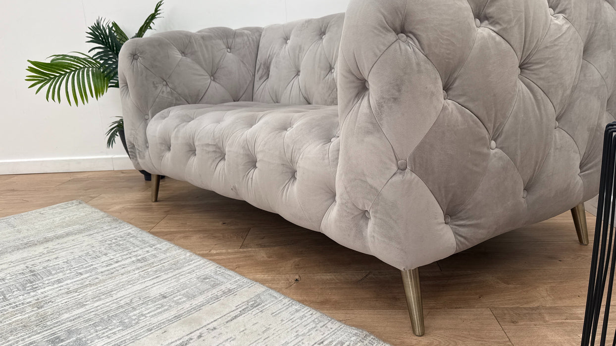 Sofology The Alchemist 2 Seater Fabric Sofa in Plush Silver