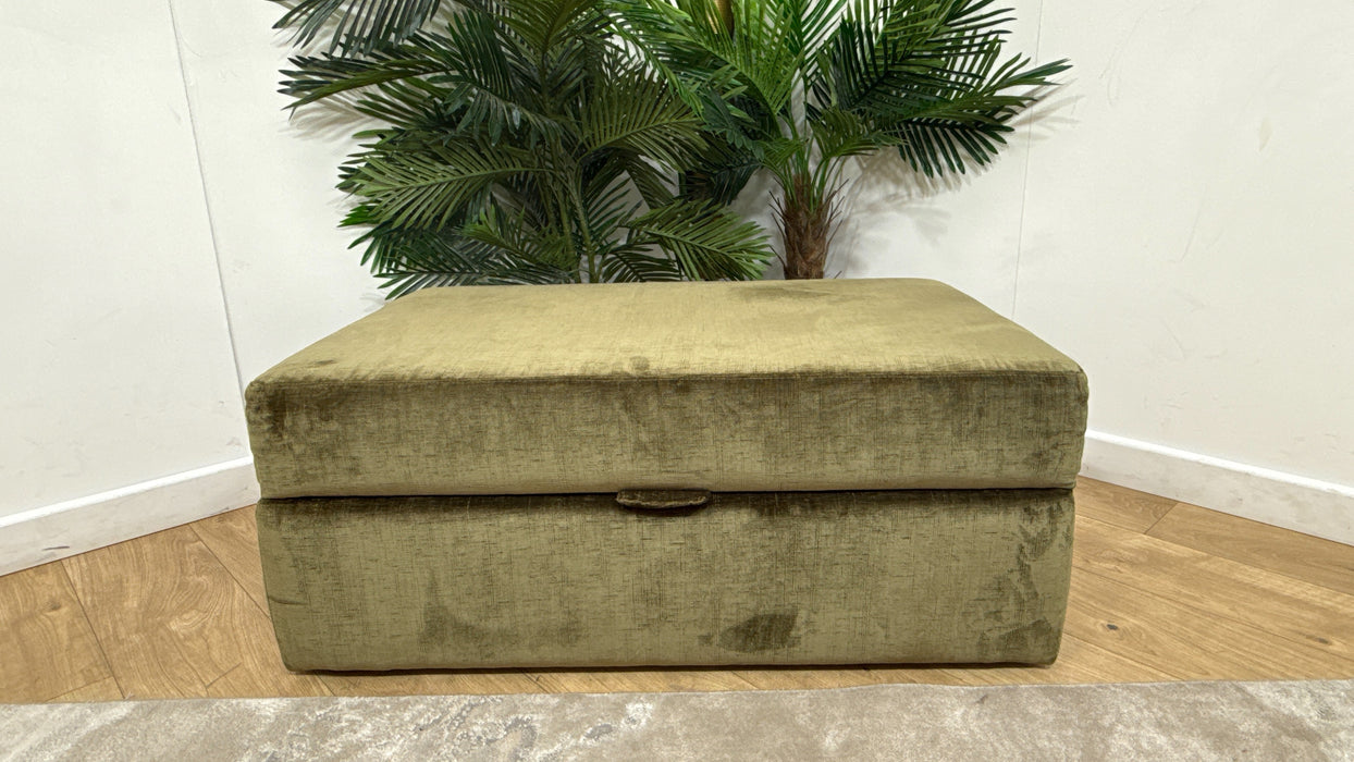 Sofology Regency Fabric Large Storage Footstool in Luxe Chenille Olive