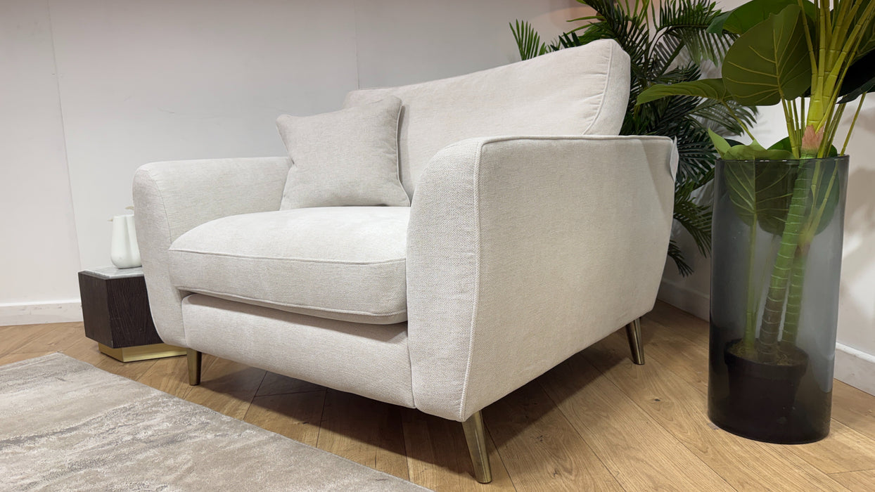 Sofology Hackney Fabric Loveseat Memory Foam Seats in Linen Look Chenille Mist