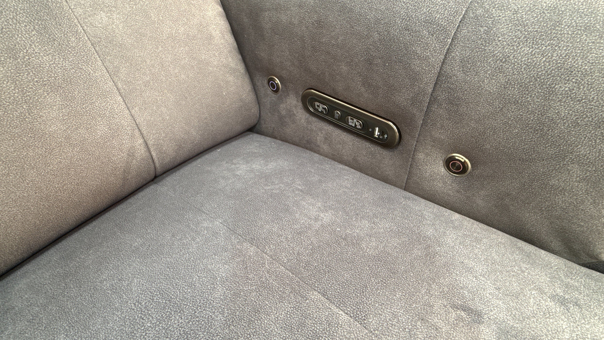 Sofology Lumiere Fabric 3 Corner 3 Power Recliner/Headrest Heated Seats in Lifestyle Flecked Charcoal