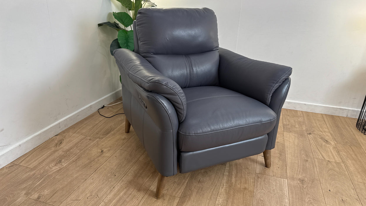DFS Falcon Leather Recliner Chair in Blue