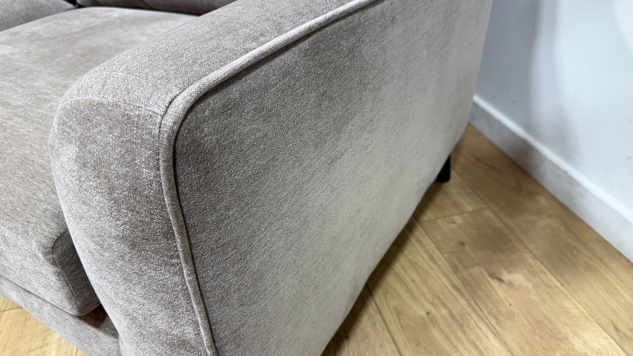 Sofology Mayfair Fabric Chaise 3 Seater Foam Seats in Soft Chenille Wicker/Pebble Mix