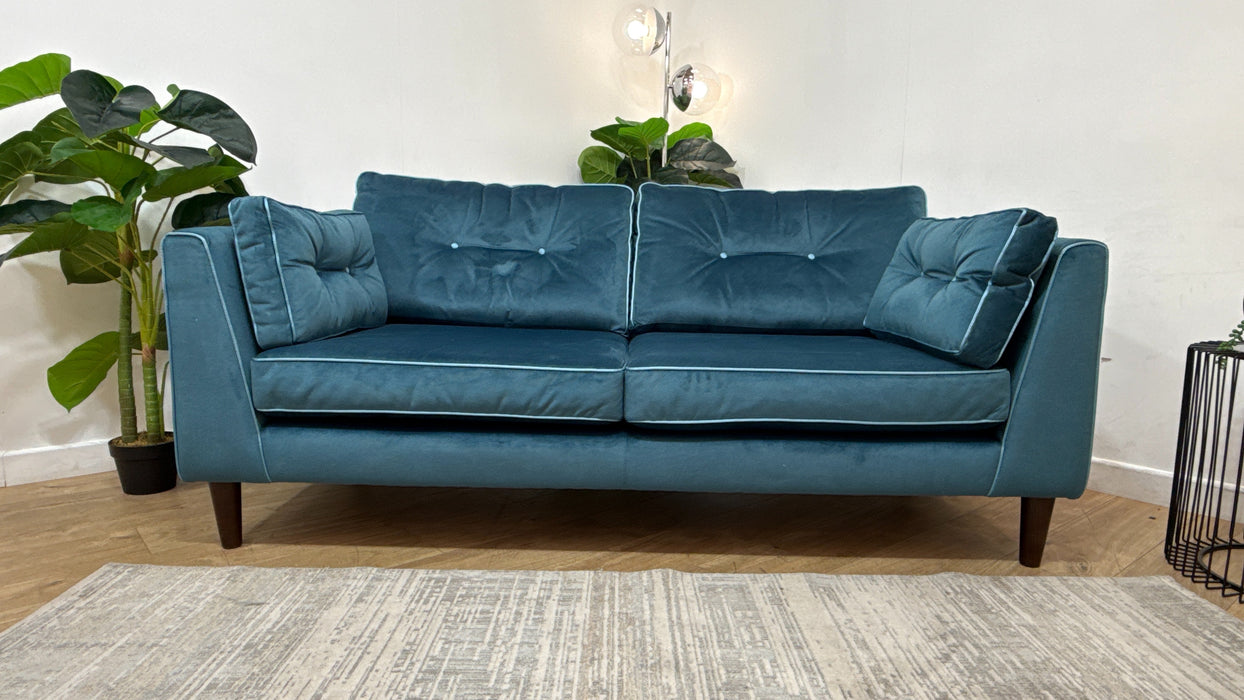 Sofology Cricket Fabric 3 Seater in Teal Velvet Mix