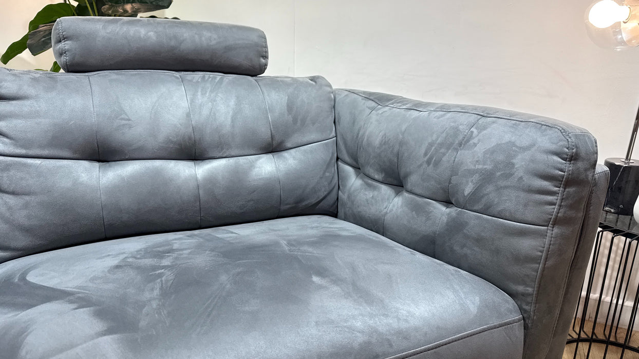 Sofology Muse Fabric 2.5 Seater Power Recliner Supportive Headrest in Lifestyle Plush Lead Grey