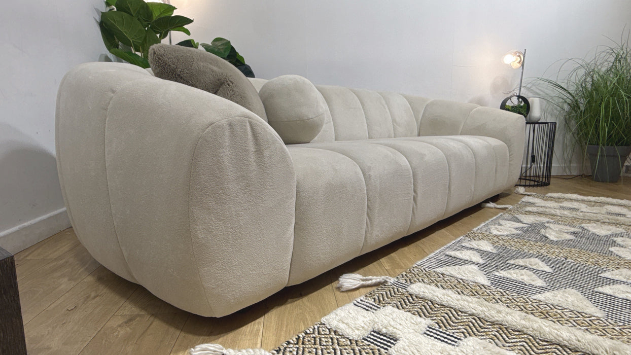 Sofology Waldorf Fabric 4 Seater in Soft Sherpa Natural Mix