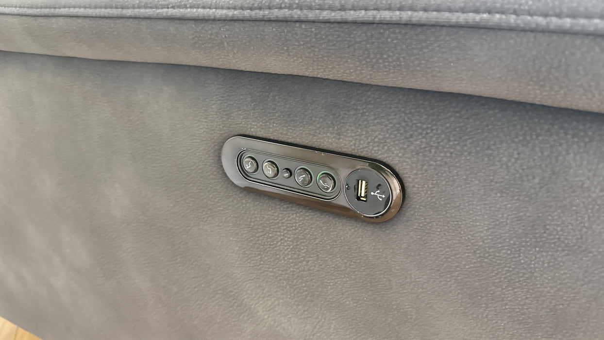 Sofology Illinois Fabric Chair Power Recliner/Headrest in Lifestyle Mottled Charcoal