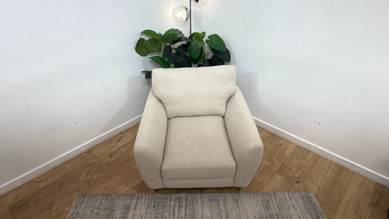 Sofology Hackney Fabric Chair Memory Foam Seat in Boucle Natural Mix