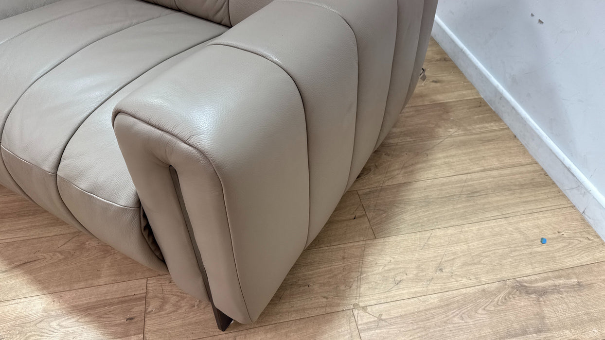 Sofology Paramount Leather 2.5 Seater Power Recliner/Headrest in Trusty Embossed Stone