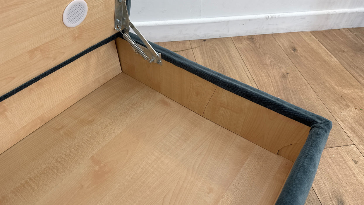 Sofology The Ziggy Fabric Storage Footstool in Soft Textured Chenille Teal