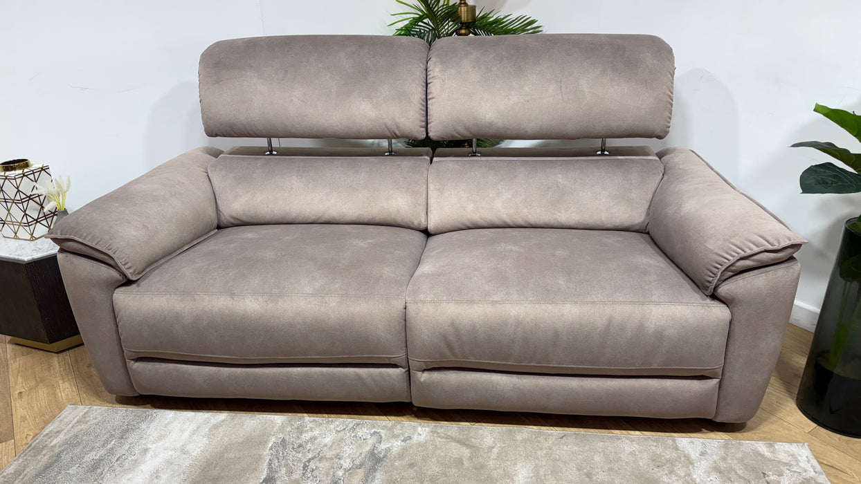 Sofology Hugo Fabric 2.5 Seater Power Recliner/Headrest in Lifestyle Flecked Nutmeg