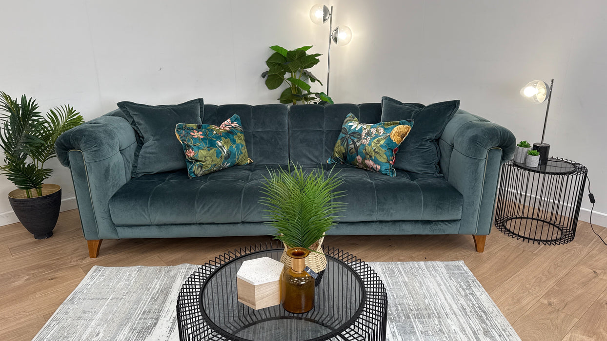 Midsummer Day 4 Seater Split - Fabric Sofa - Teal Mix