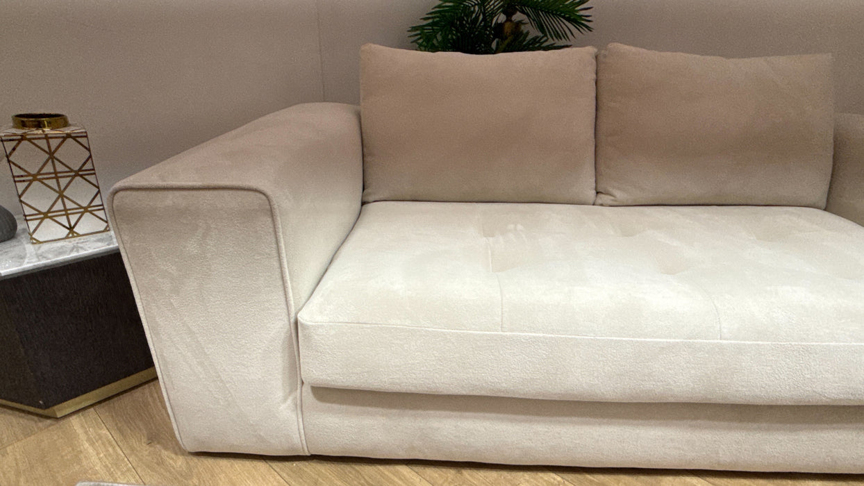Sofology Ascot Fabric 3 Seater Bench Seat in Soft Sherpa Natural Mix