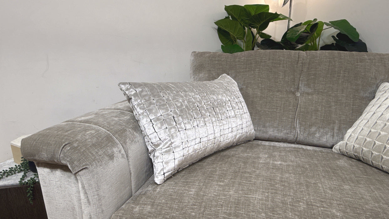 Sofology Regency Fabric Loveseat Foam Seat in Luxe Chenille Stone Mix