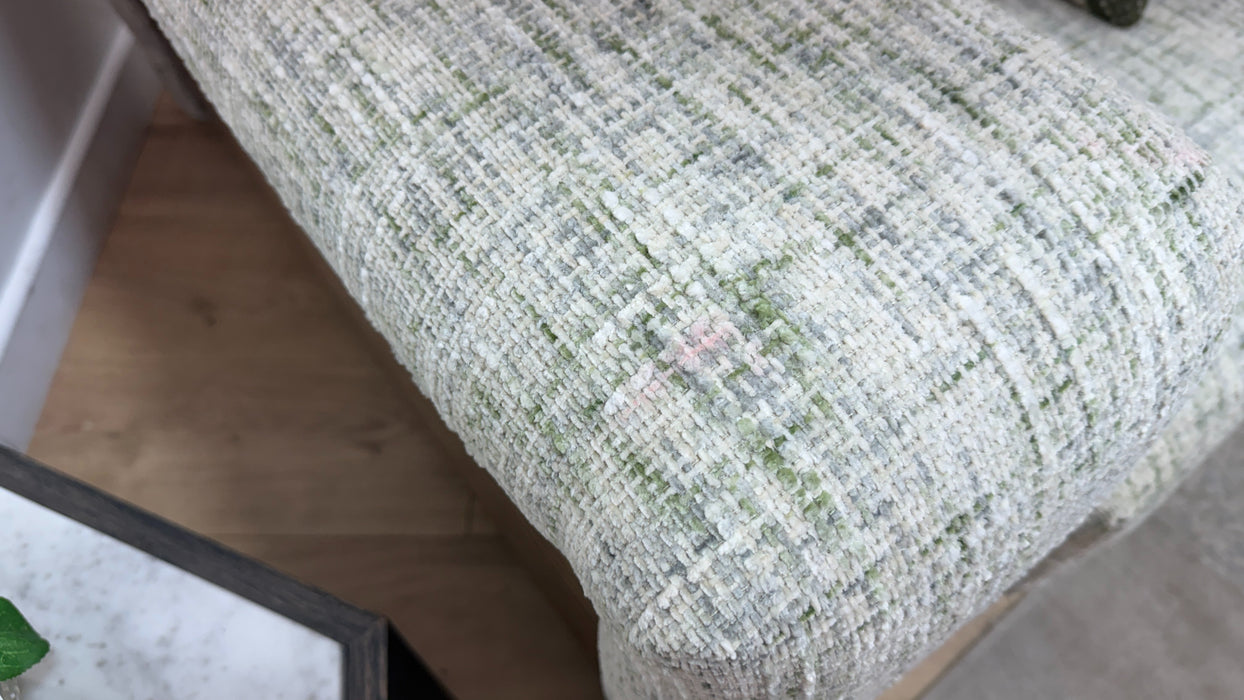 Sofology Cove Fabric Grande Chaise Light Wood Panel in Artisan Chenille Green Mix